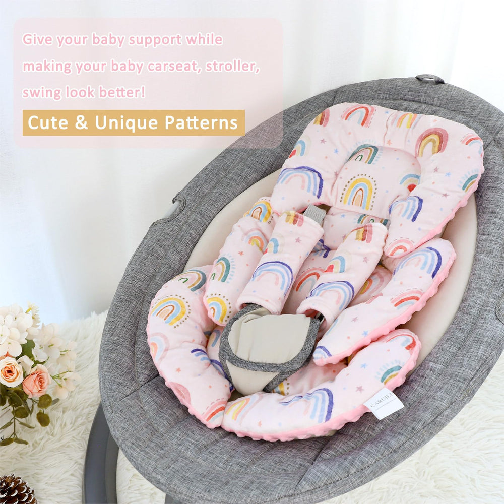 CARUILI in-stroller compatibility shows broad seat fit for many strollers.