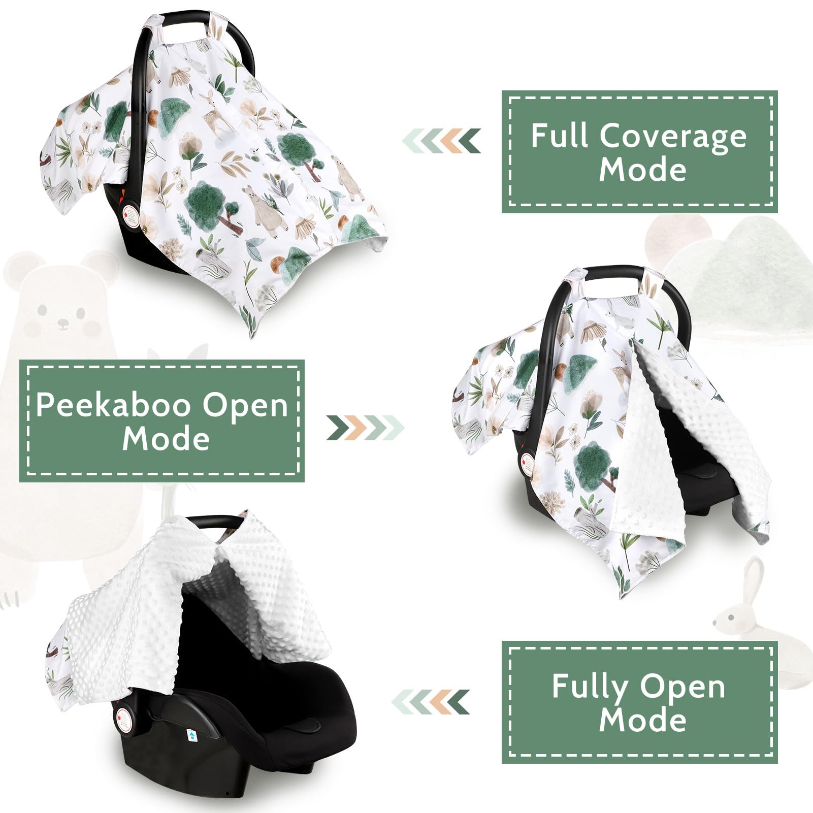 CARUILI Minky cover used as nursing or stroller cover for versatile protection.