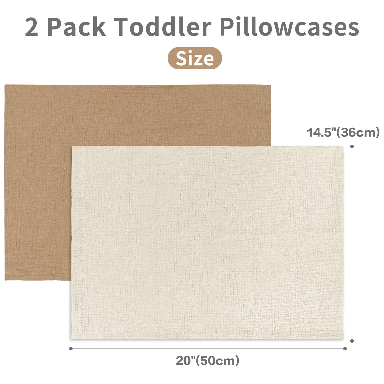 CARUILI Muslin Toddler Pillowcase 2-pack ready for quick swaps.