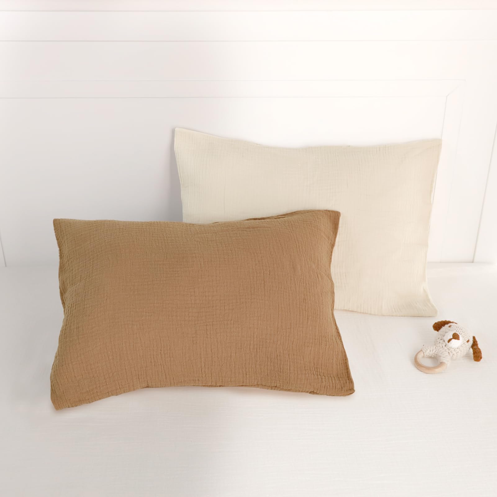 CARUILI Muslin Toddler Pillowcase travel-friendly and easy to care for.