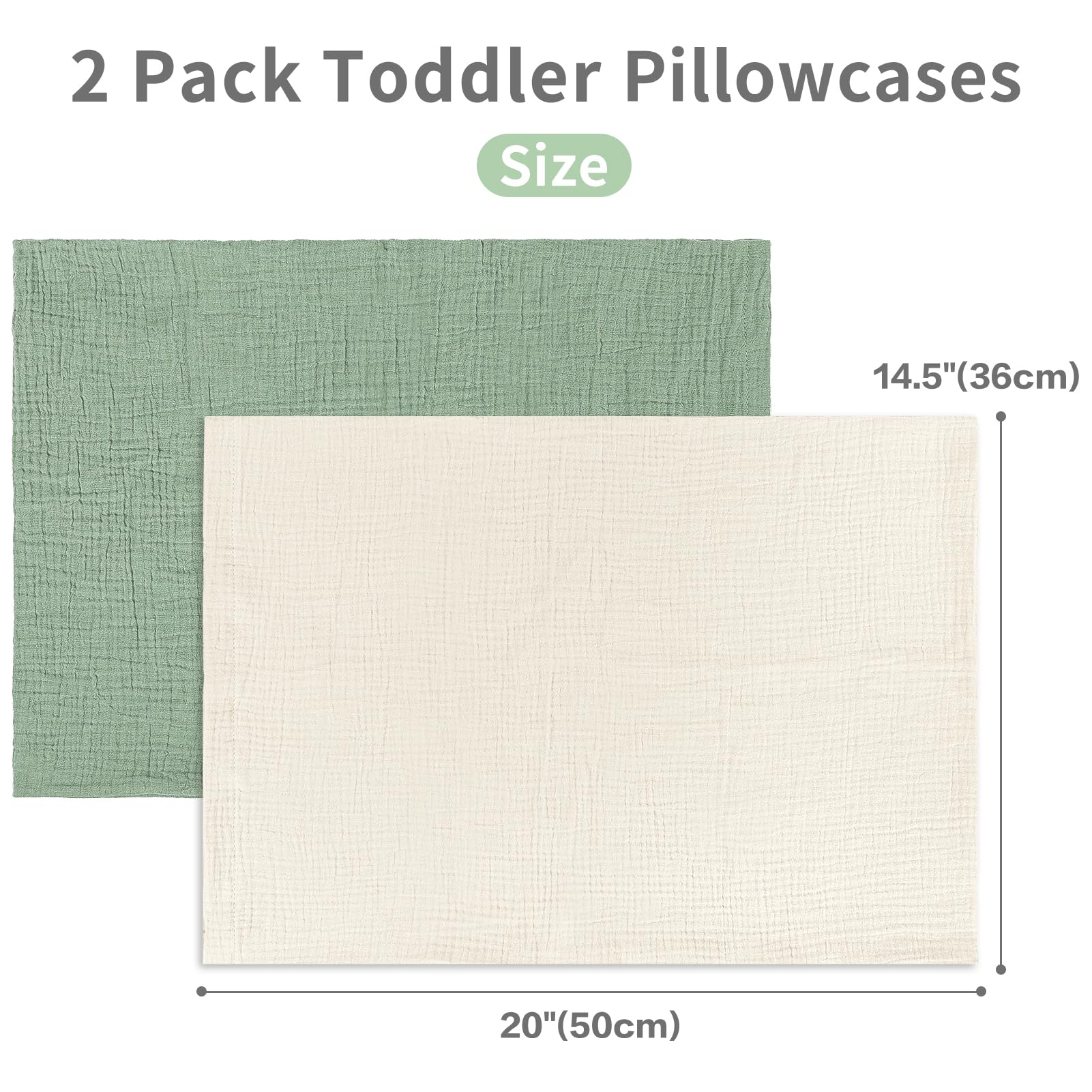 CARUILI muslin toddler pillowcase travel-ready fabric resists wrinkles and cleans easily