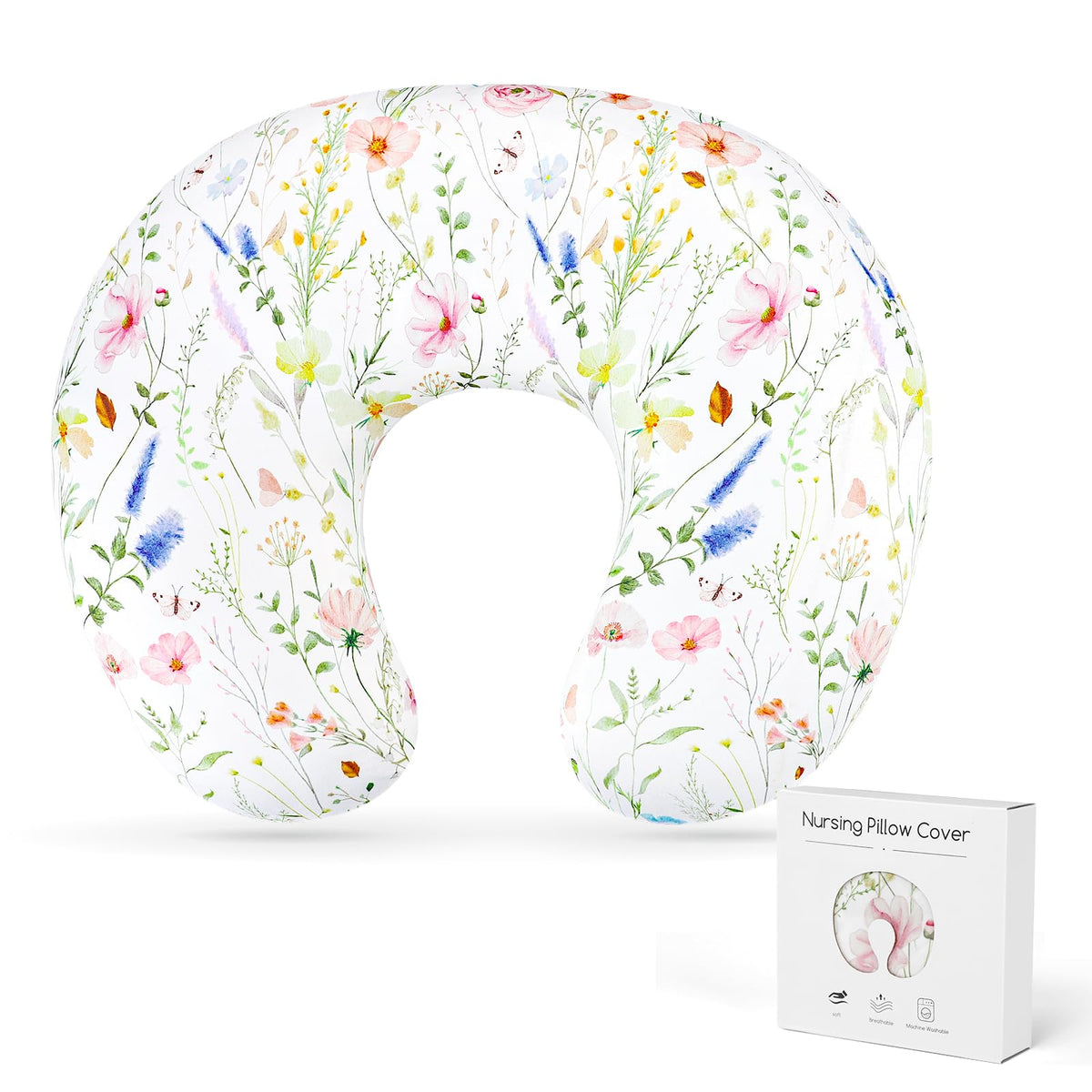 CARUILI nursing pillow cover fits Boppy-style pillows for comfortable breastfeeding sessions