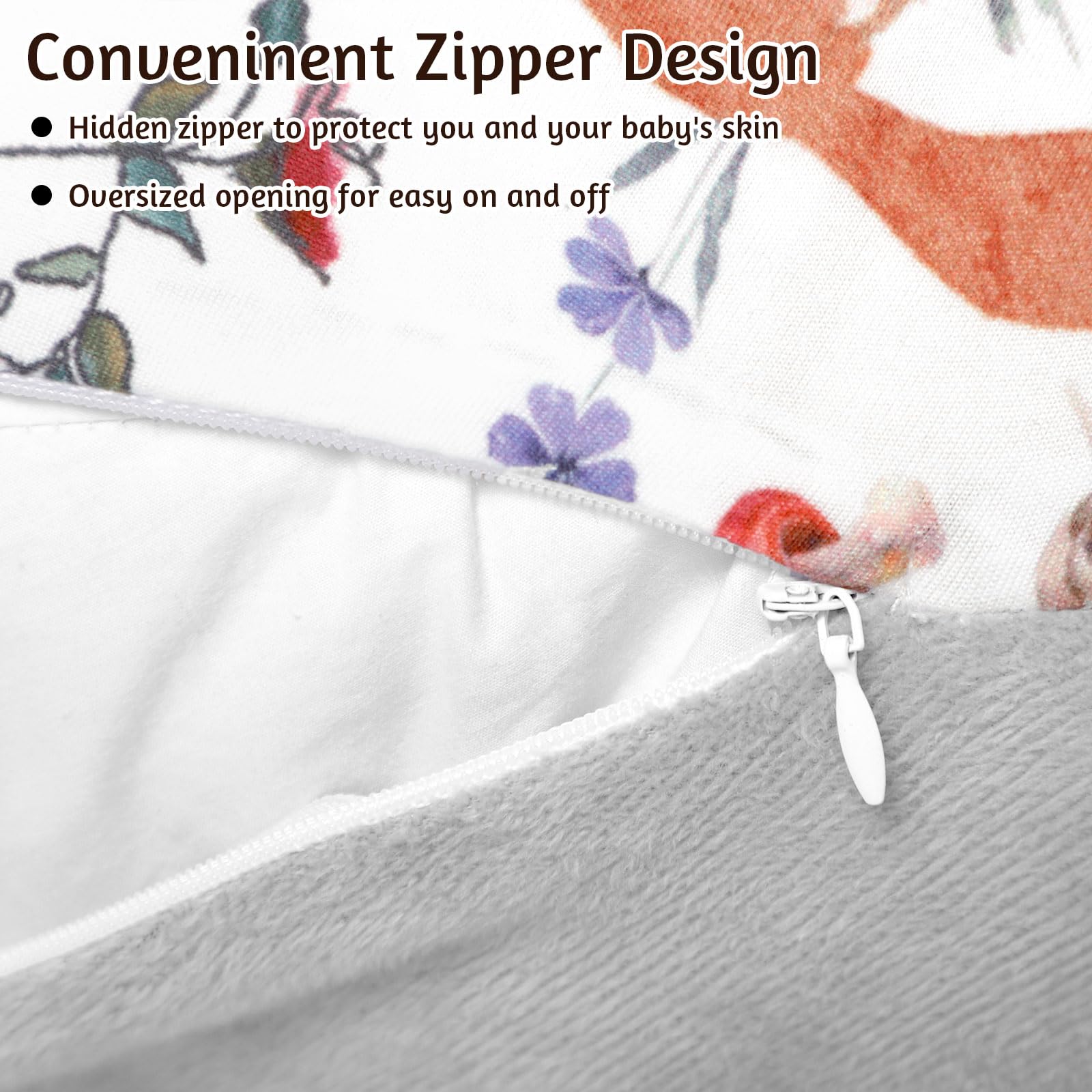 CARUILI nursing pillow cover double sided design for seasonal comfort