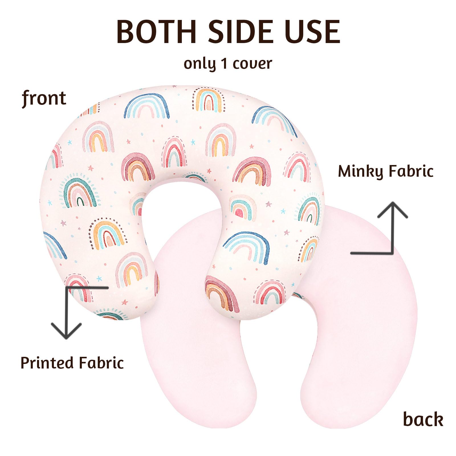 CARUILI nursing pillow cover features double-sided fabric for seasonal comfort.