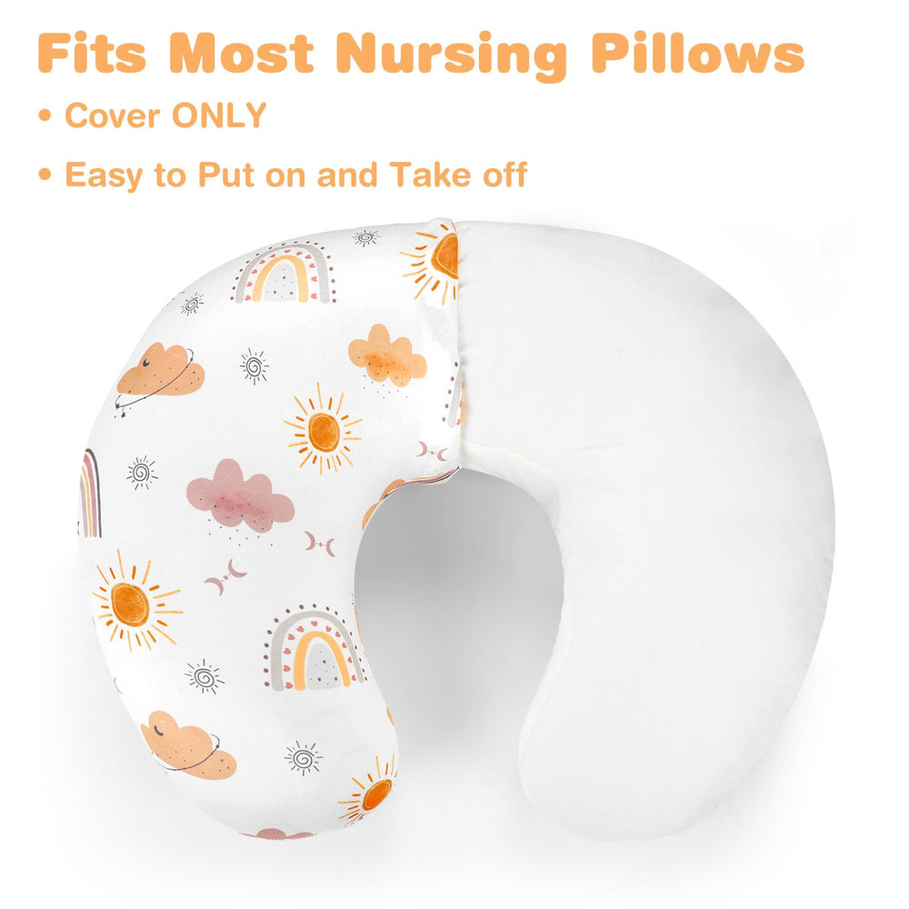 CARUILI nursing pillow cover demonstrates easy-install oversized zipper for quick setup.