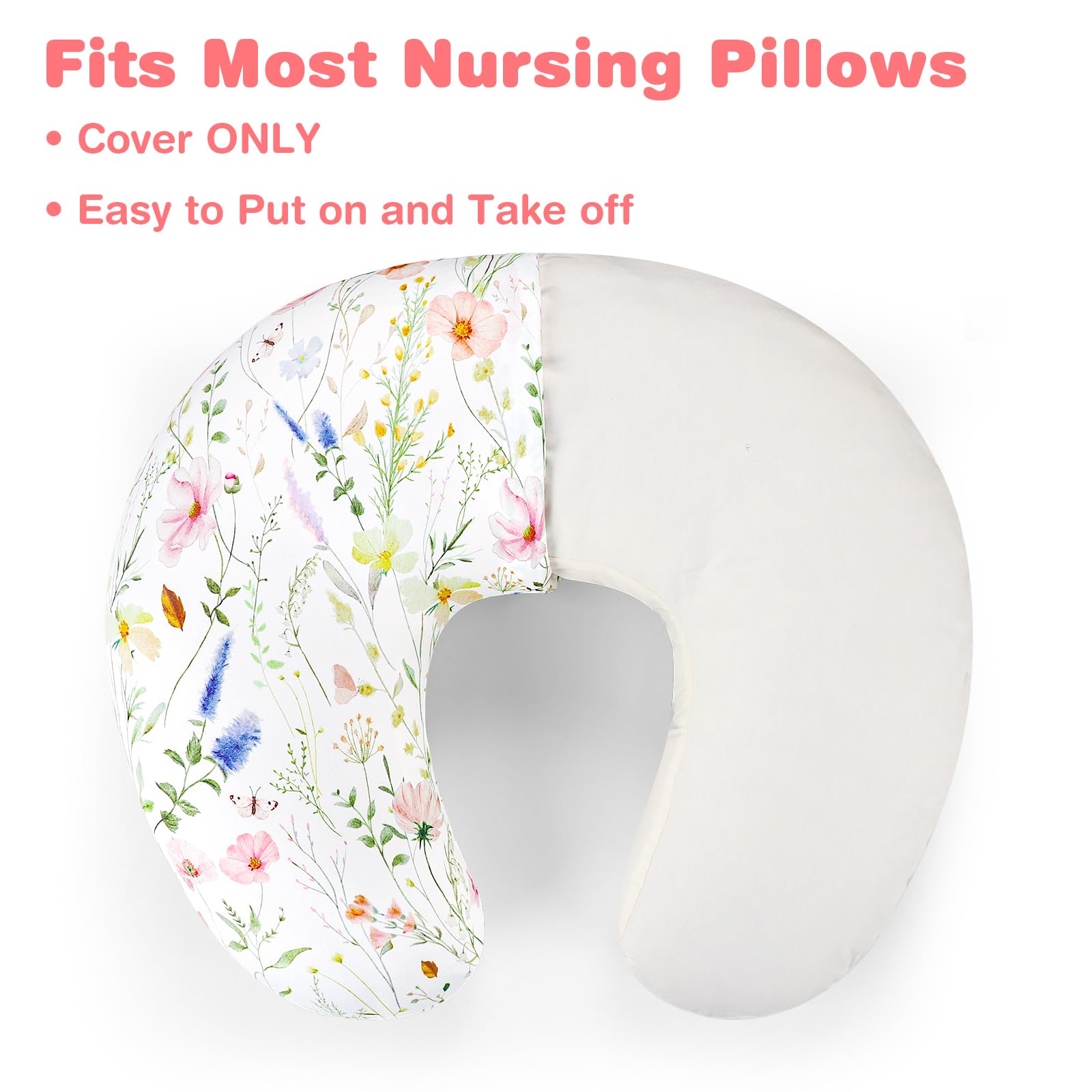 CARUILI nursing pillow cover features an oversized zipper for easy installation
