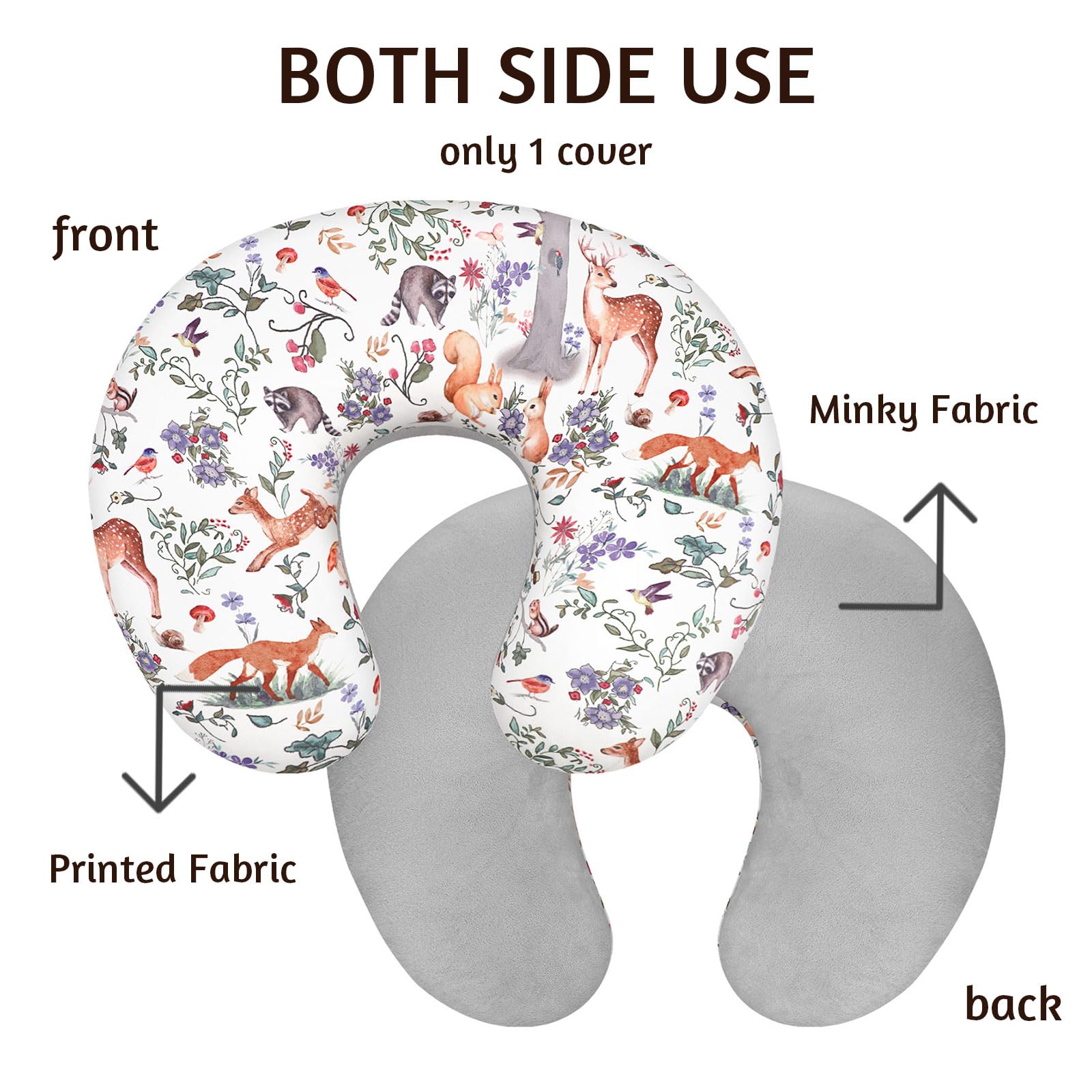 CARUILI nursing pillow cover oversized zipper for easy installation