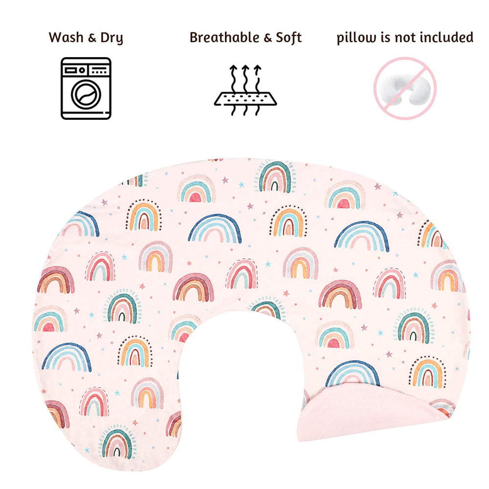 CARUILI nursing pillow cover shows oversized zipper for easy installation and skin-safe design.