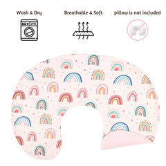 CARUILI nursing pillow cover shows oversized zipper for easy installation and skin-safe design.