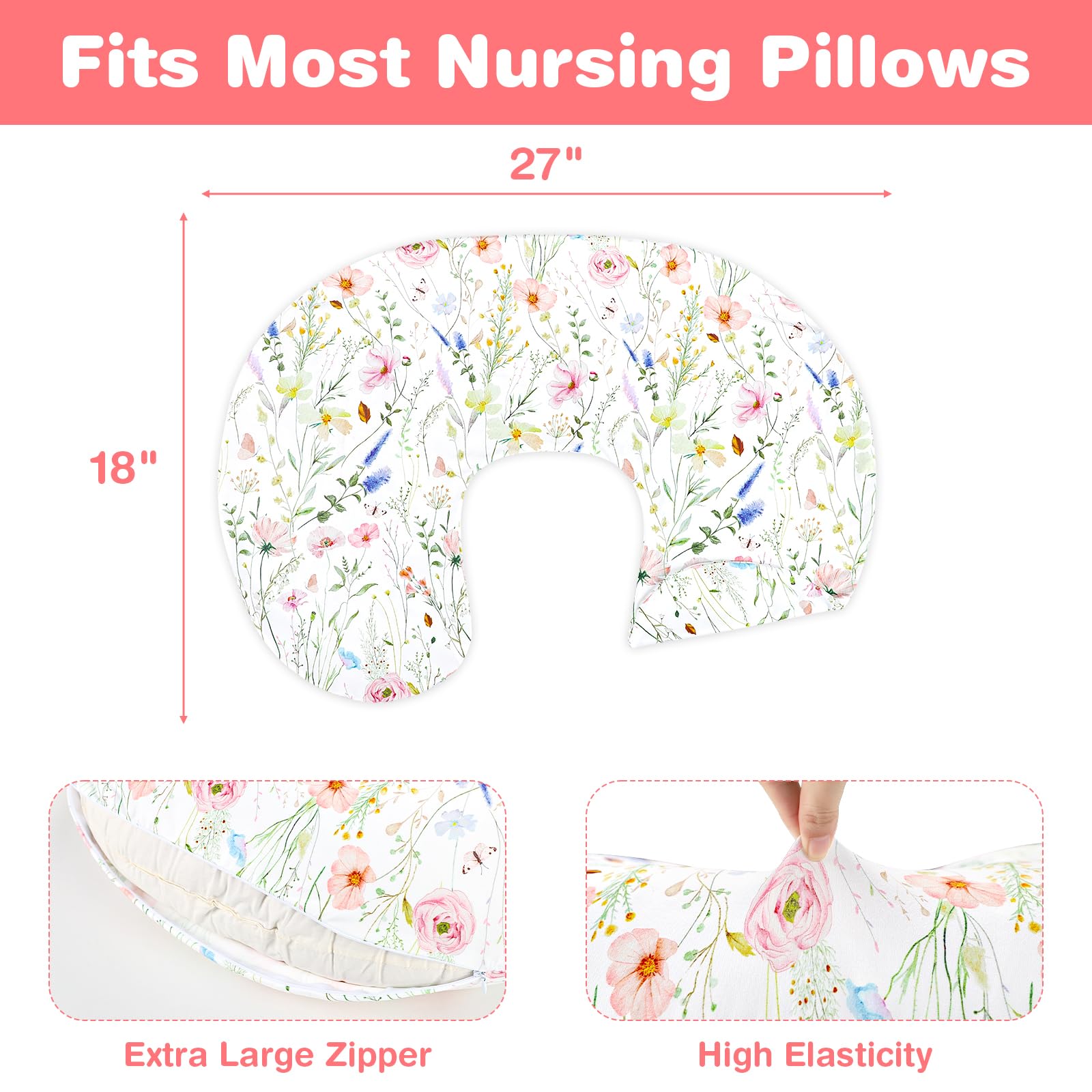 CARUILI nursing pillow cover packaging is gift-ready for baby showers