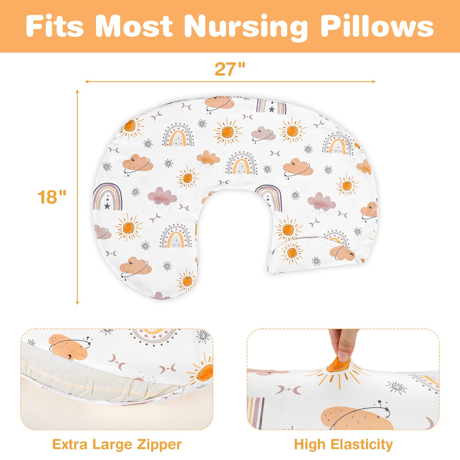 CARUILI nursing pillow cover protects pillows from stains while feeding sessions stay tidy.