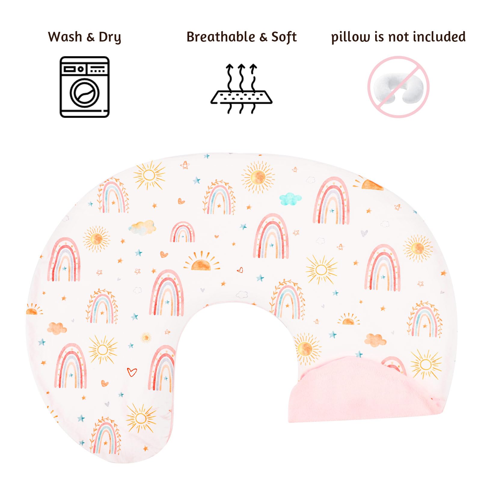 CARUILI nursing cover showing stretch polyester for a snug pillow fit