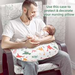 CARUILI nursing pillow cover texture closeup highlights breathable polyester fabric