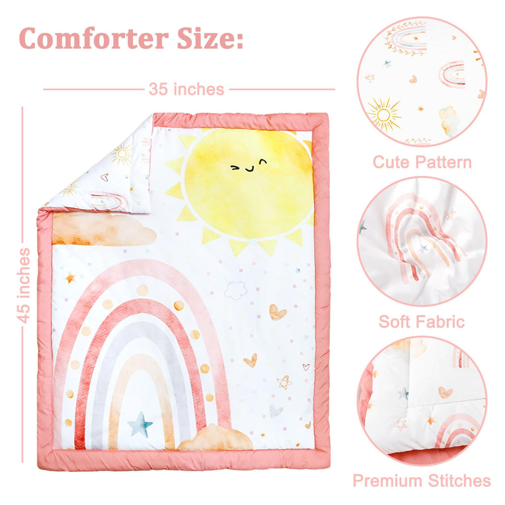 CARUILI breathable microfiber sheet—snug, easy care for standard cribs.