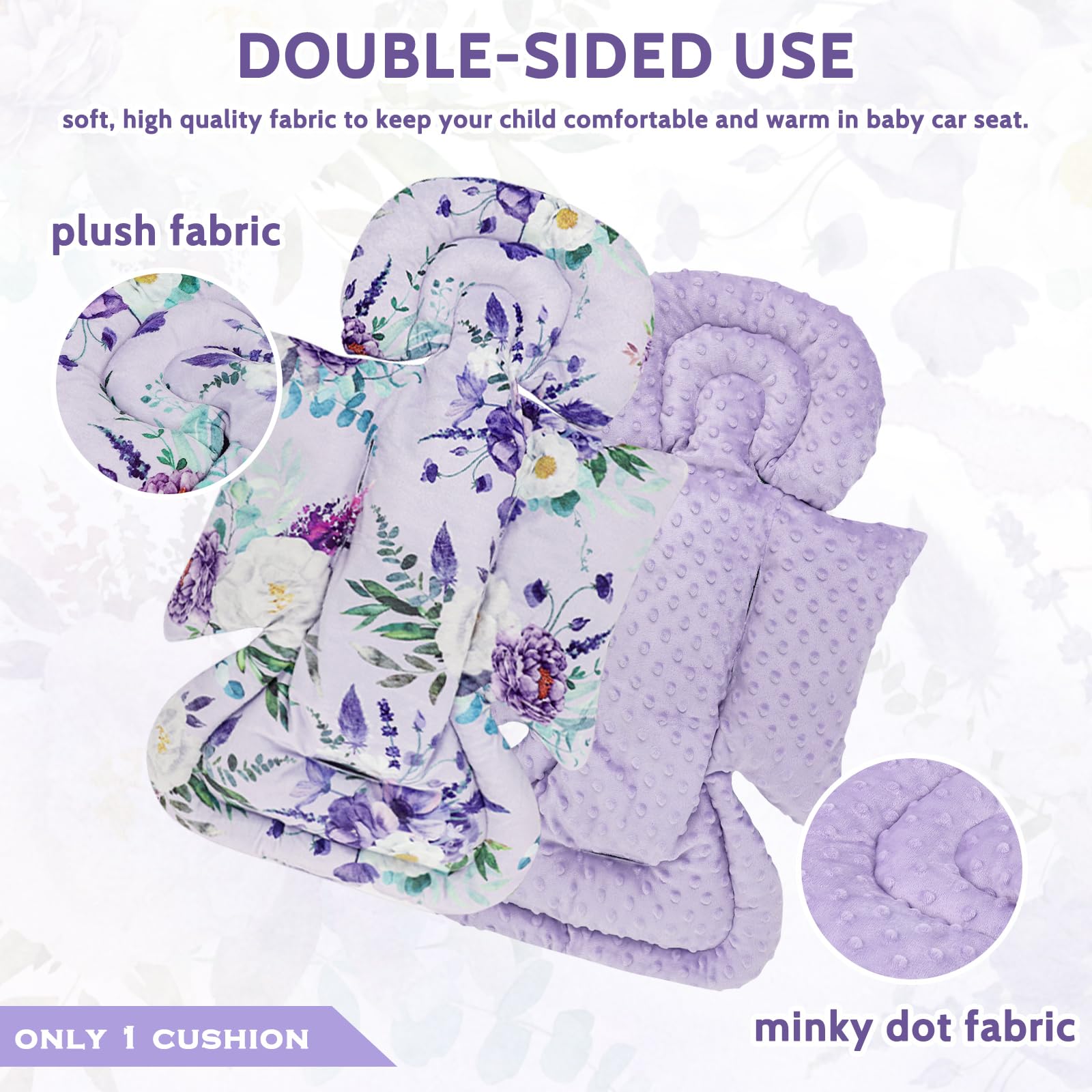 CARUILI reversible cushion with two sides offers varied textures for babies