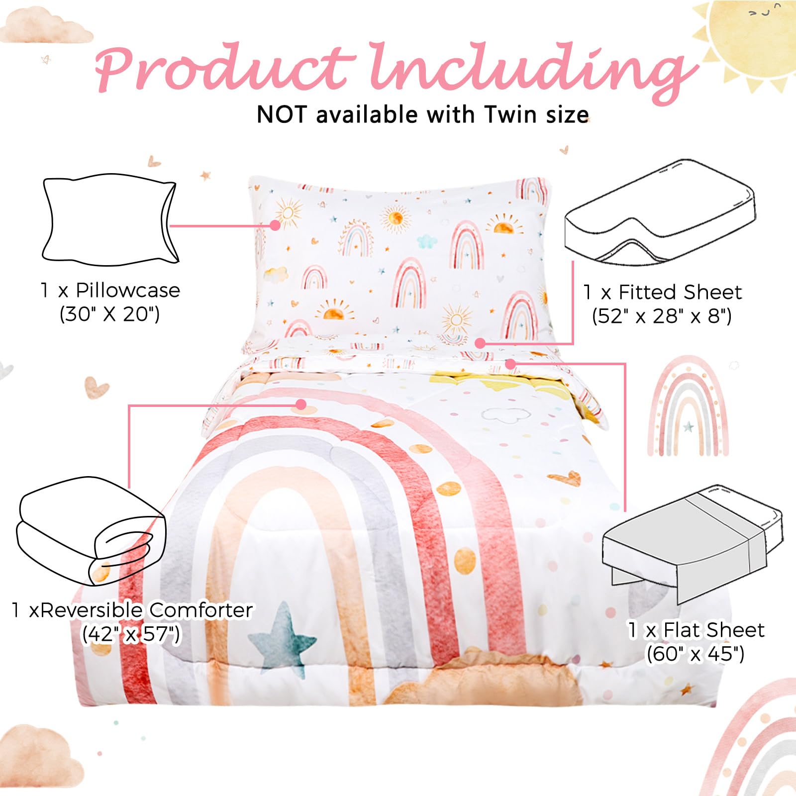 CARUILI pillowcase design features cheerful print and soft touch