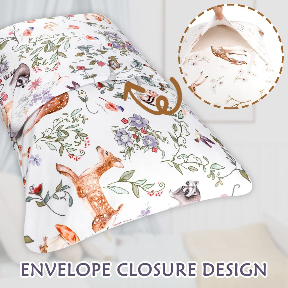 CARUILI woodland nursery decor pillowcase adds playful animal charm
