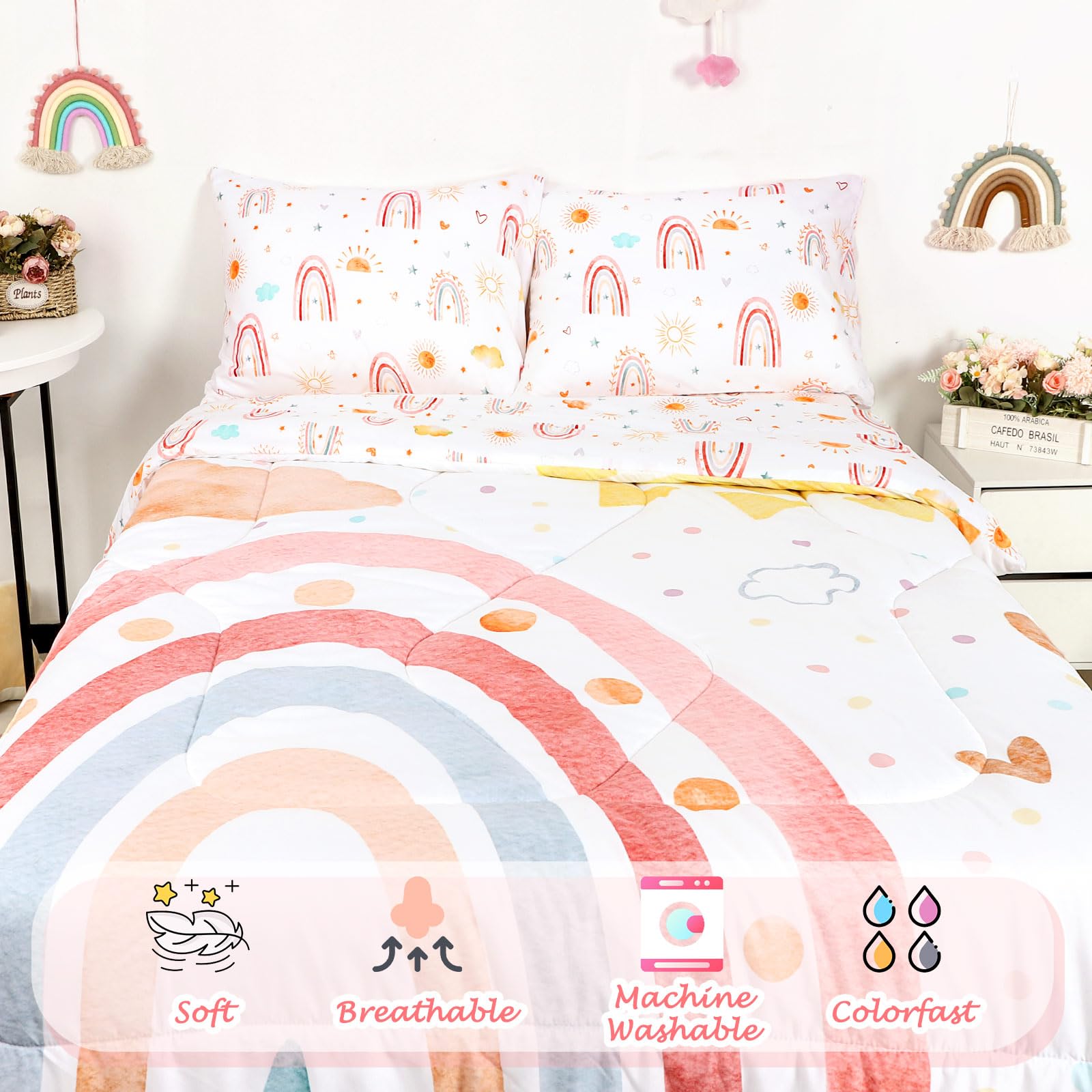 CARUILI pillowcases included complete the cute set and keep pillowcases tidy.