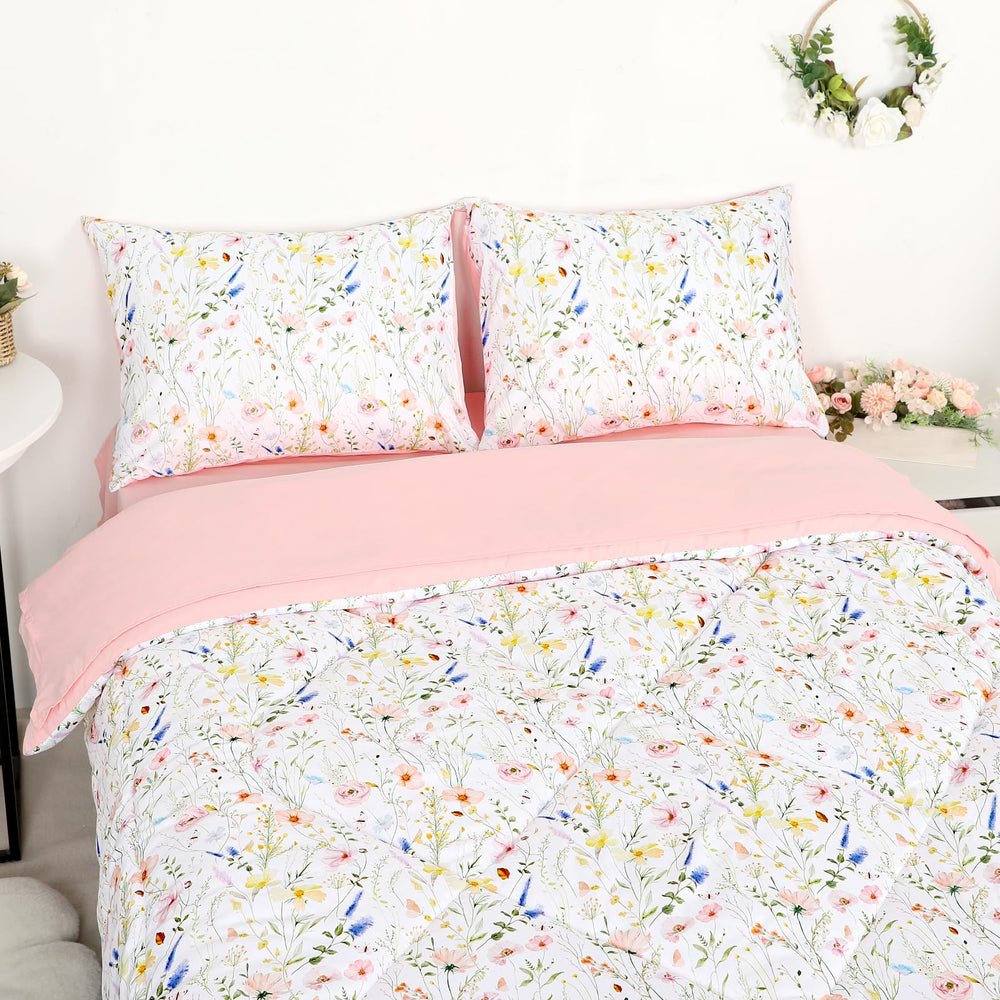 CARUILI pink-flowers room setup highlights cheerful, kid-friendly decor