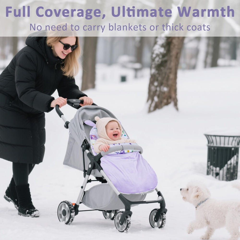 CARUILI versatile bunting bag doubles as car seat cover, stroller cover, and blanket gift.