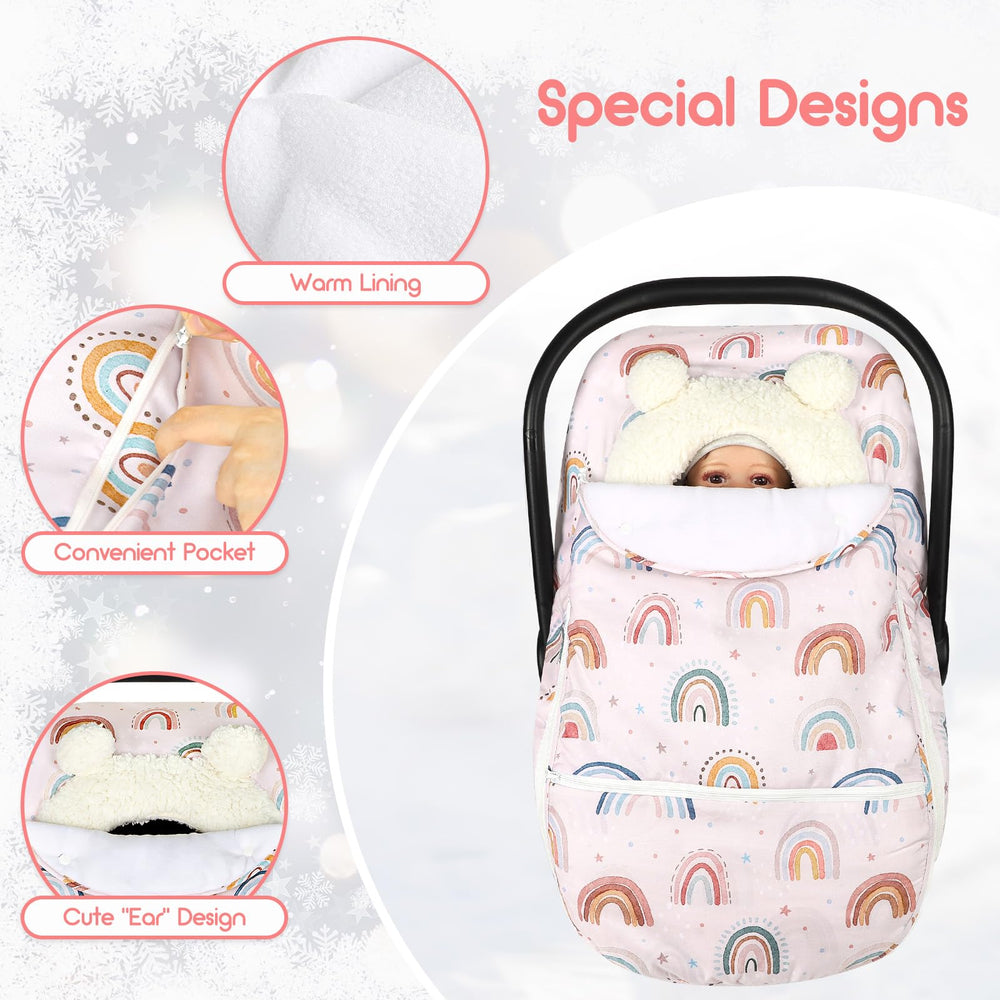 CARUILI winter car seat cover gift-ready package for new parents