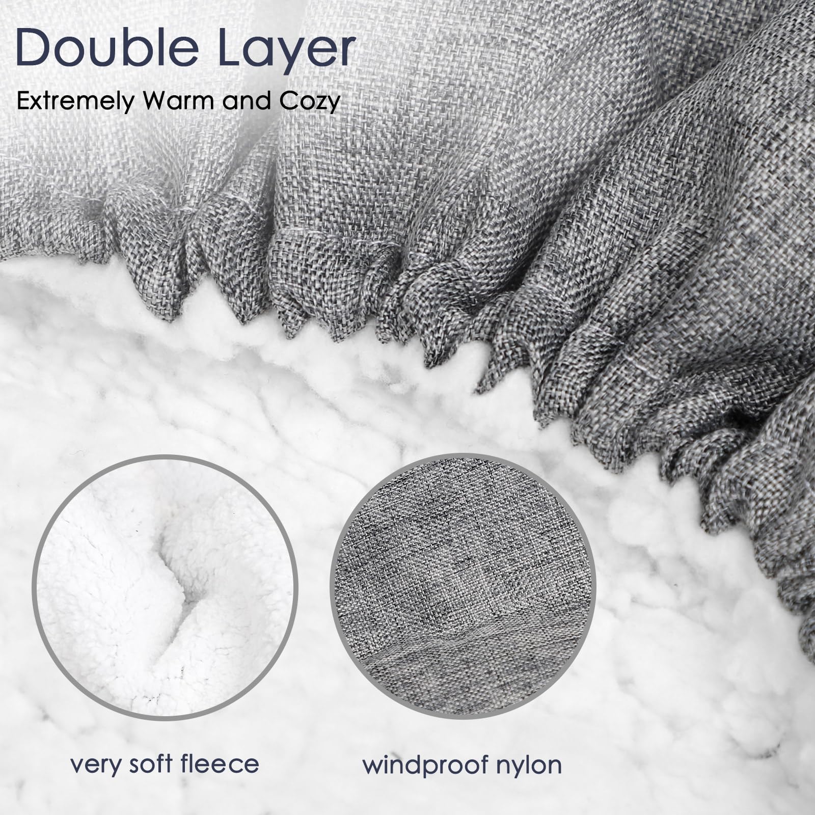 CARUILI winter carseat cover peep window detail for easy baby monitoring