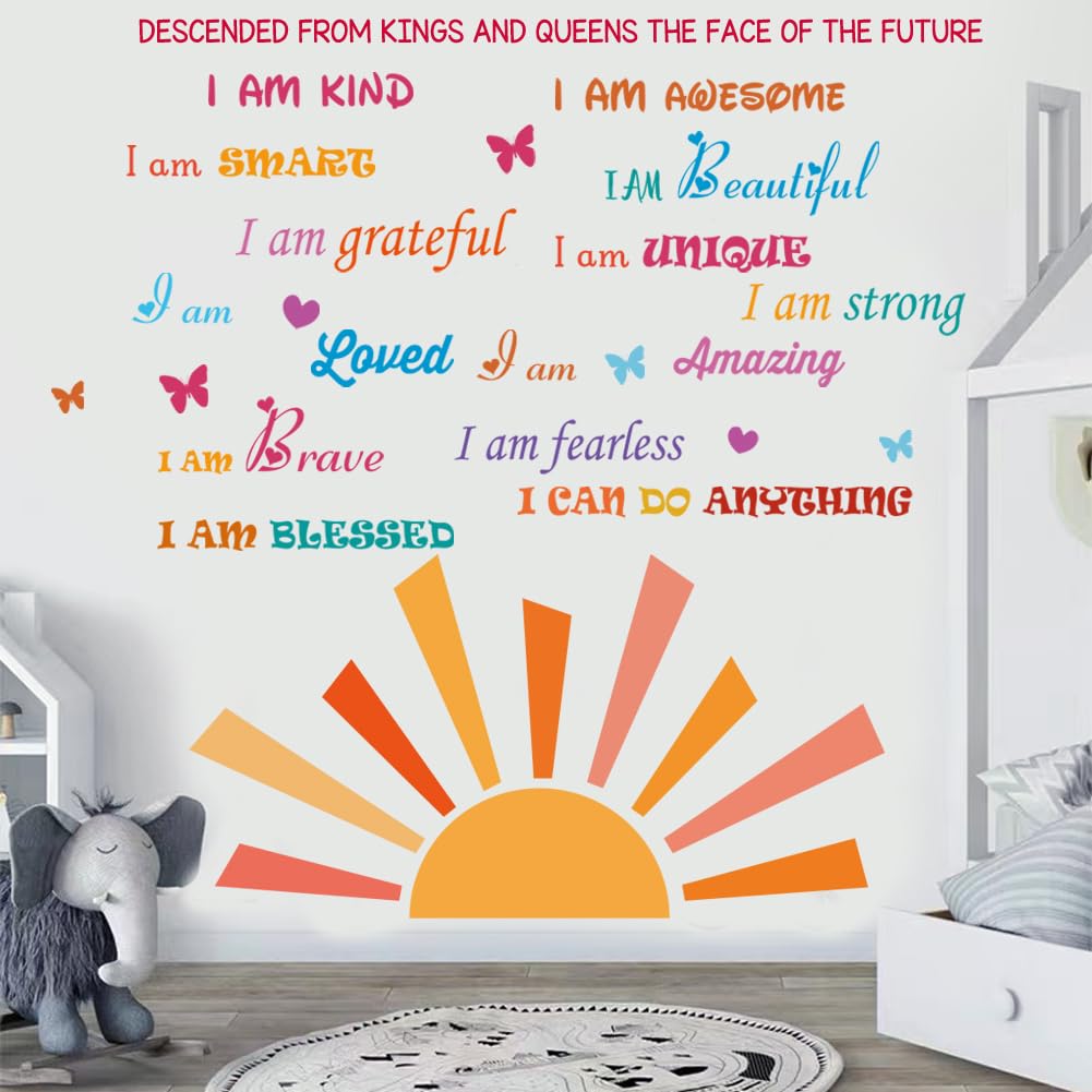 CASADECOR half-sun decal set creates a warm living room accent.