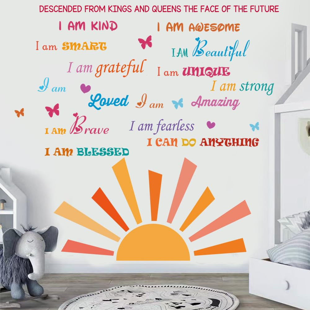 CASADECOR half-sun decal set creates a warm living room accent.