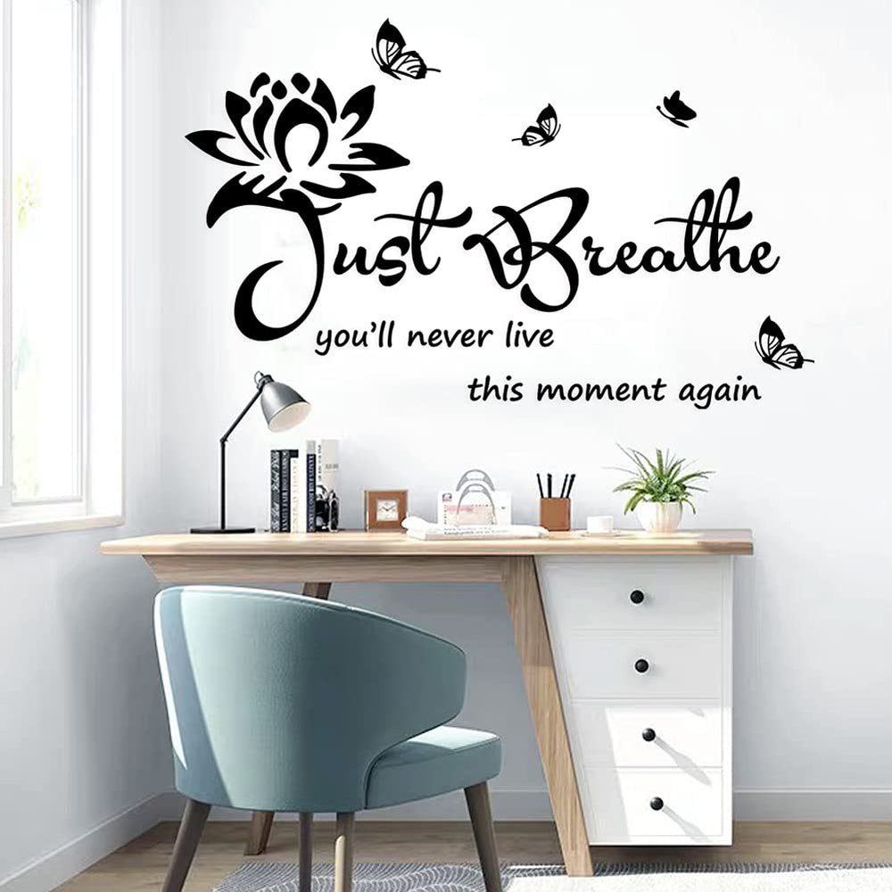 CASADECOR just breathe wall sticker quote for calm ambiance in living spaces