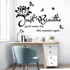 CASADECOR just breathe wall sticker quote for calm ambiance in living spaces