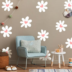 CasaPopz Daisy Wall Stickers waterproof vinyl for durable, long-lasting decor.