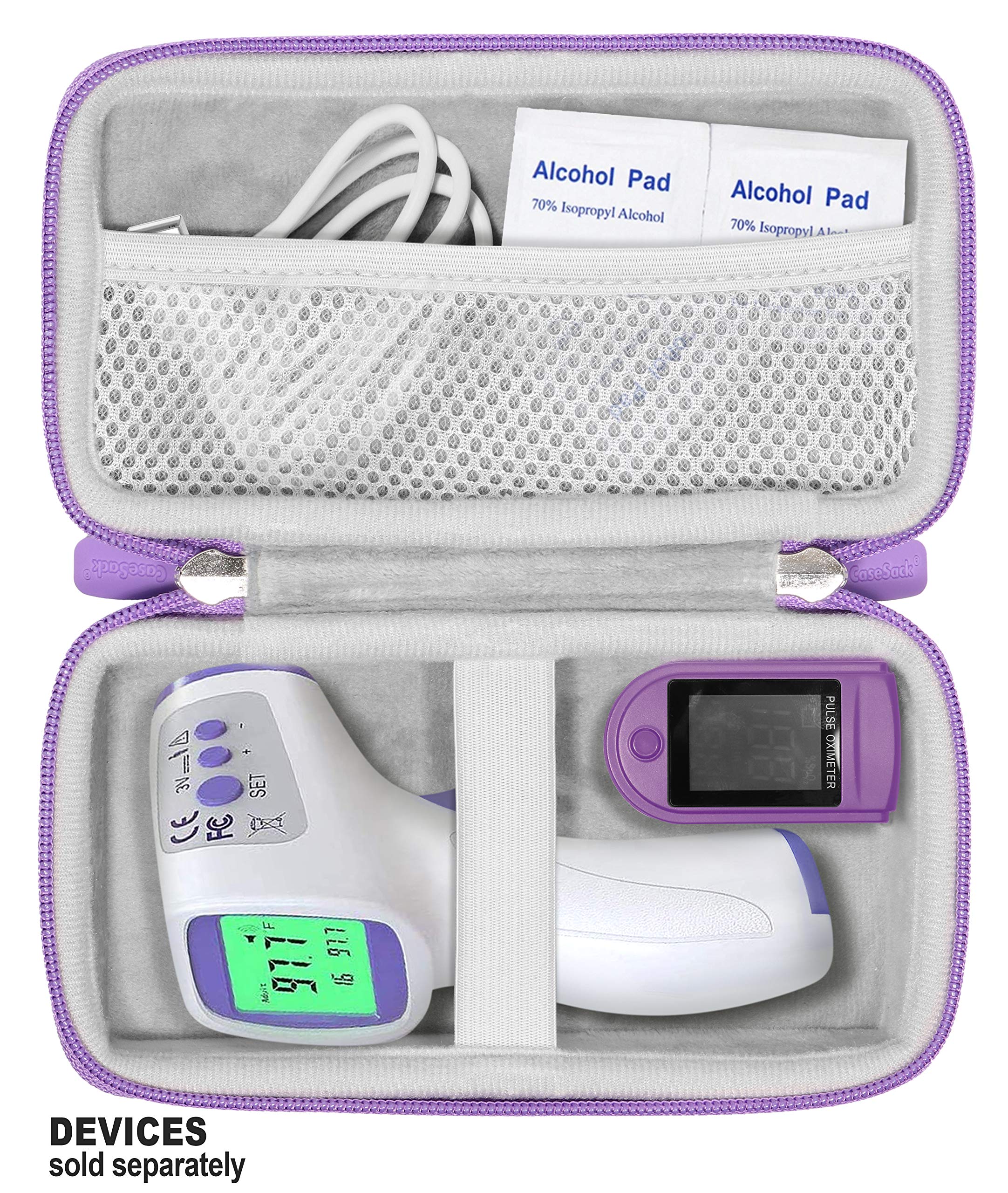 CaseSack forehead thermometer case with detachable wrist strap enables easy carrying