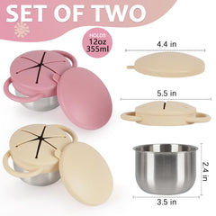 Casremee 304 stainless-steel snack cups close-up highlights durable construction for daily play and travel.
