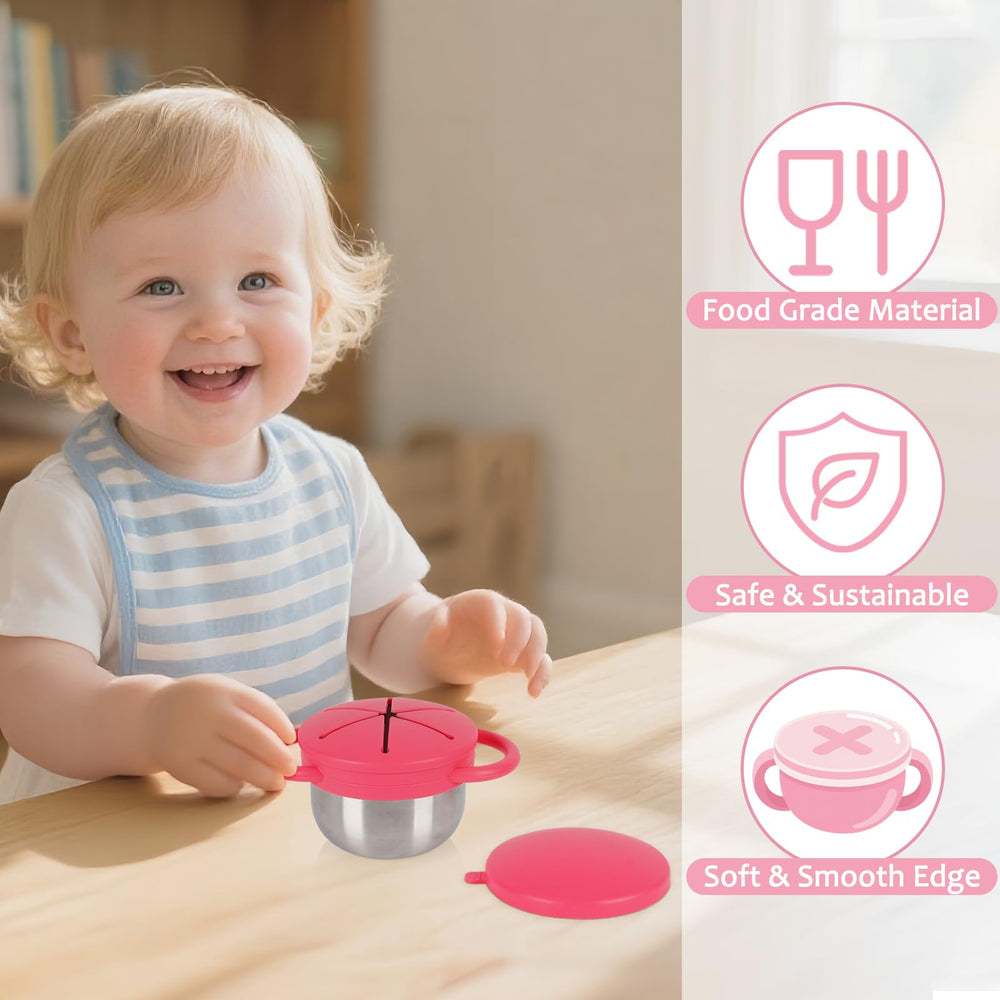 Casremee dishwasher-safe snack cups simplify cleanup after busy family snack sessions.