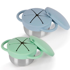 Casremee snack cups side view showing compact 12oz design for tiny hands