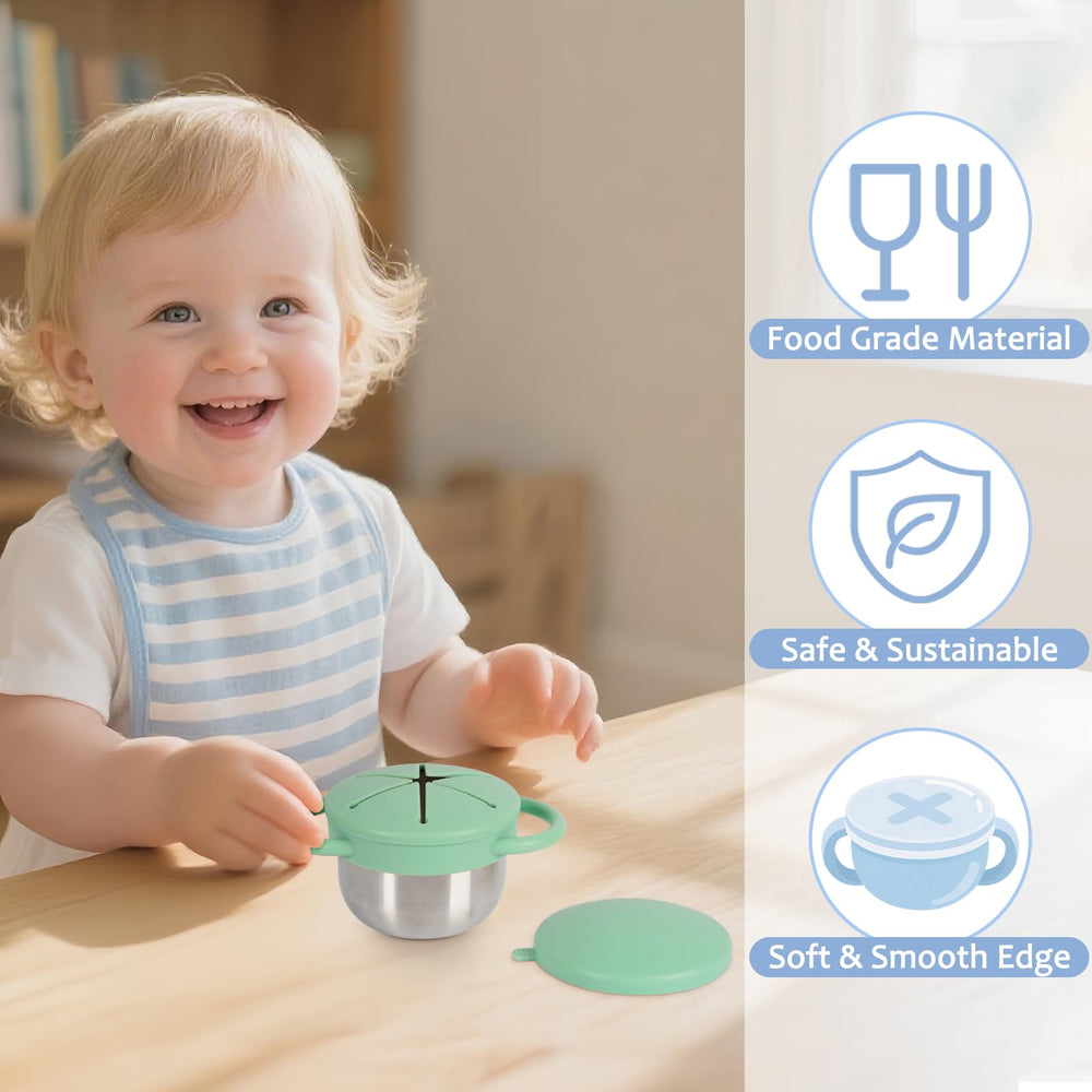 Casremee snack cups travel lid on to show leakproof portability