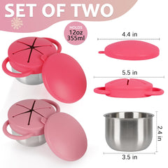 Casremee spill-proof silicone lid on snack cups keeps snacks contained during car rides and outings.