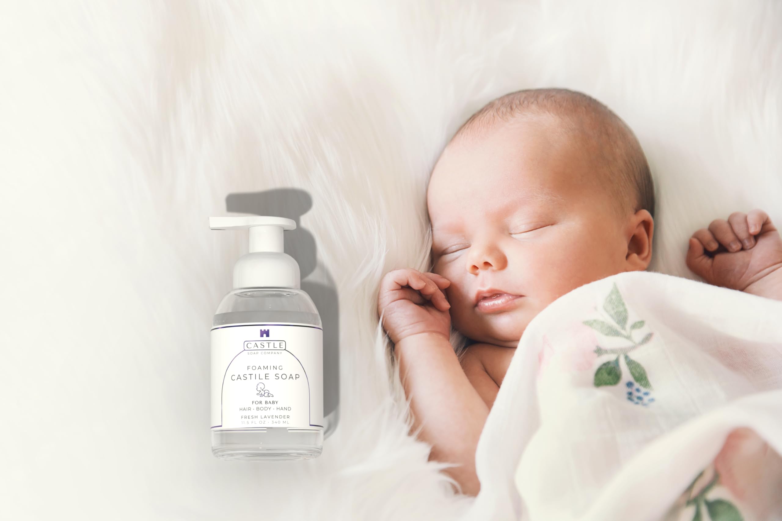 Castle Soap Company Hypoallergenic formula highlights minimal ingredients for sensitive-skin care.
