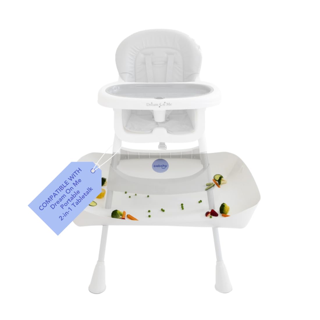 Catchy Food Catcher on Dream On Me Tabletalk setup keeps floors clean during meals