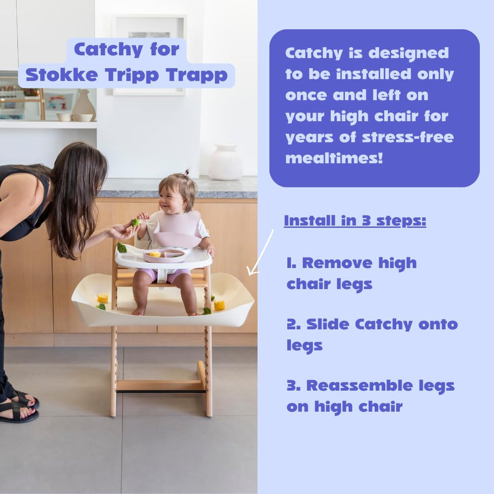 Catchy Food Catcher uses easy-clean material for quick wipe-downs.