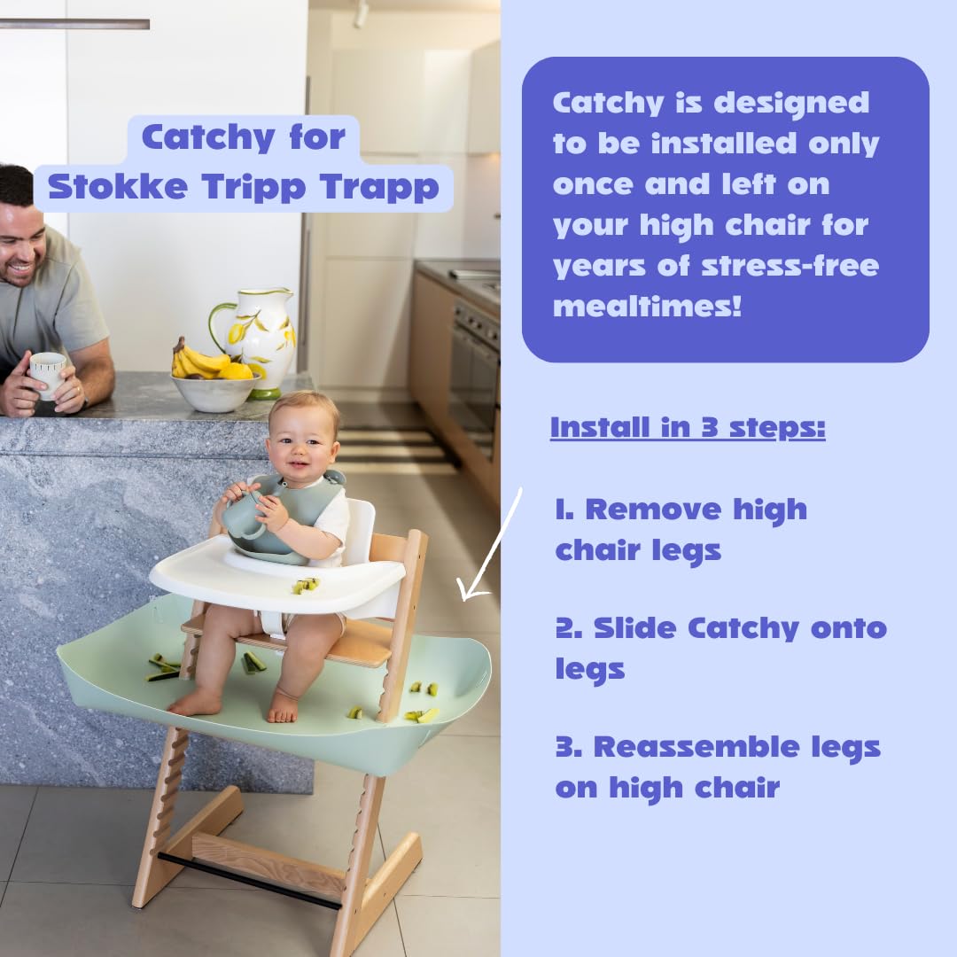 Catchy food catcher is easy to clean after spills