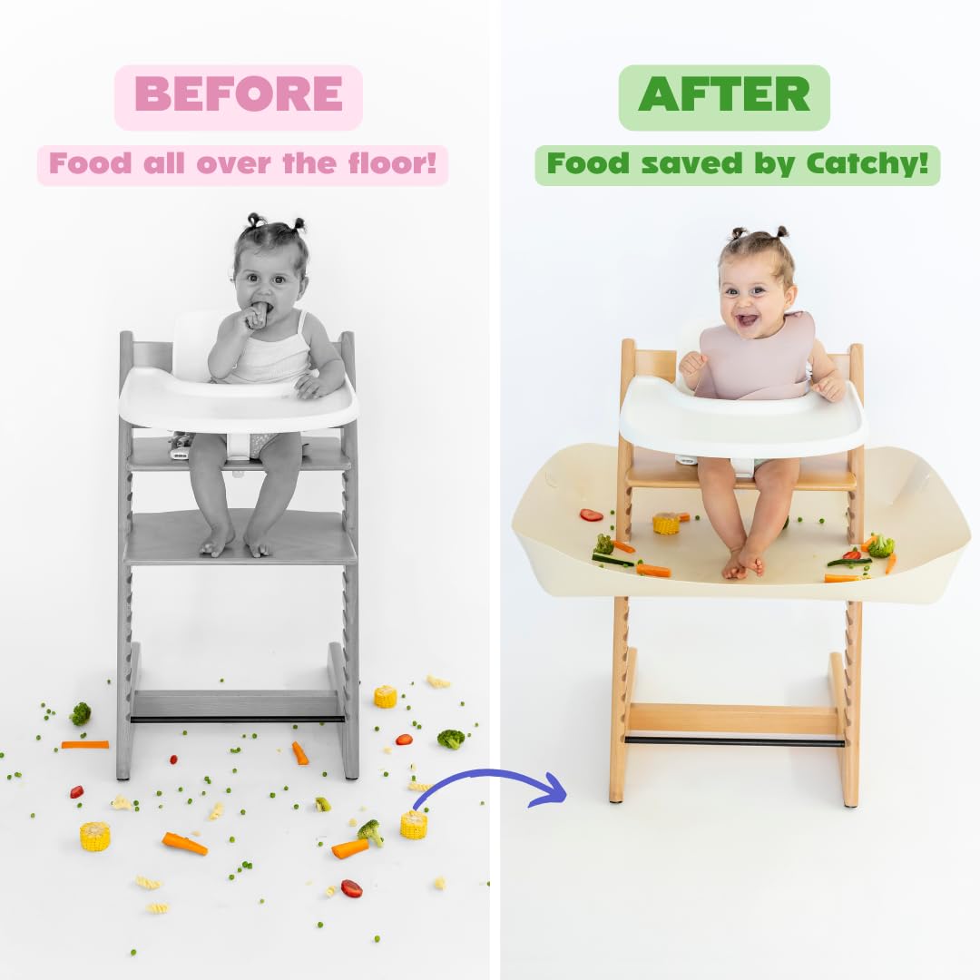 Catchy Food Catcher provides floor protection during messy meals.