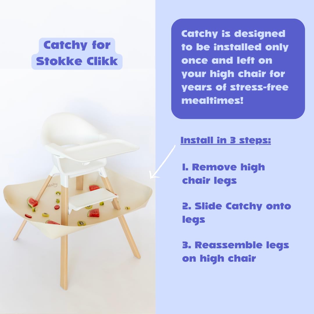 Catchy Food Catcher is waterproof and easy to wipe clean after meals.