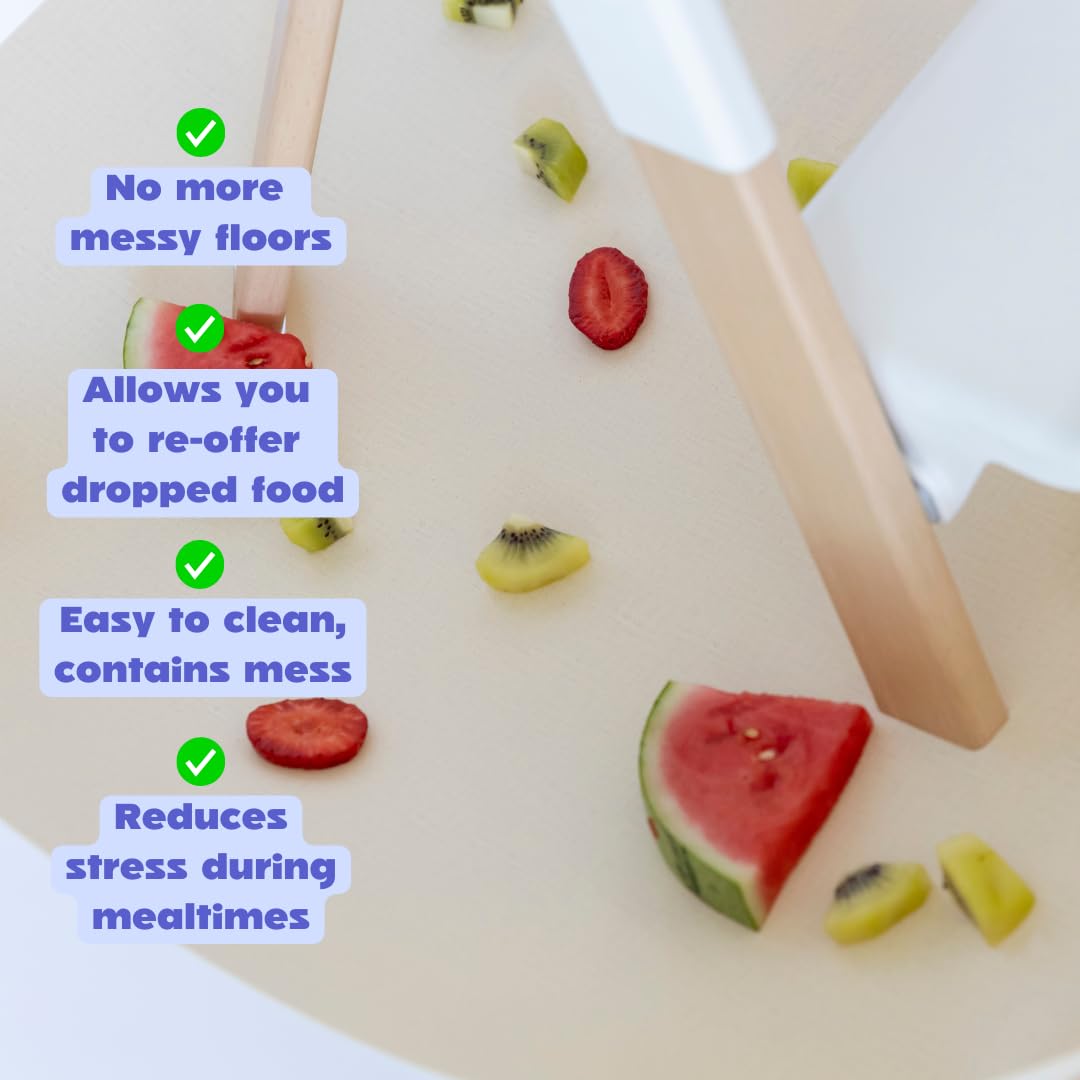 Catchy Food Catcher installs once and stays in place for years of mess-free meals.