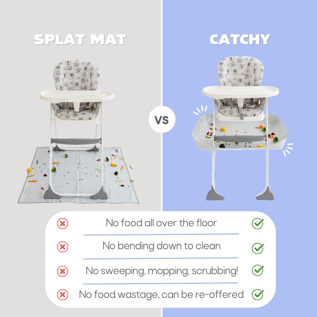 Catchy food catcher waterproof surface is easy to wipe clean after meals