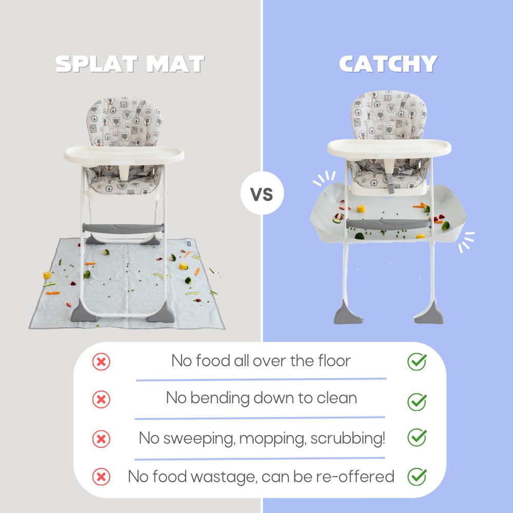 Catchy food catcher waterproof surface is easy to wipe clean after meals