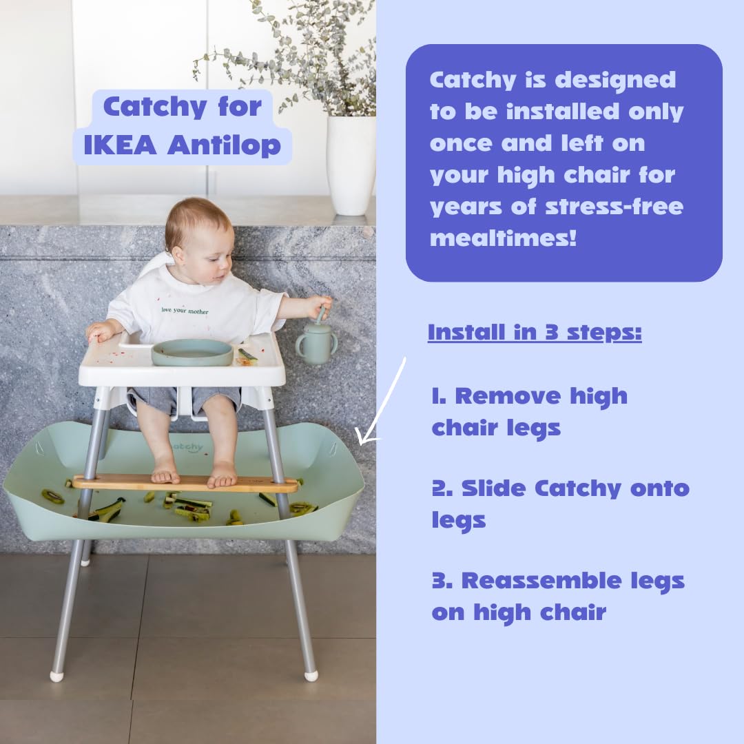 Waterproof, stain-proof material simplifies cleanup after meals.