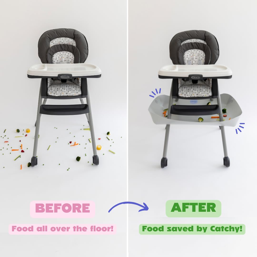 Catchy Food Catcher uses waterproof material, easy to wipe and reuse.