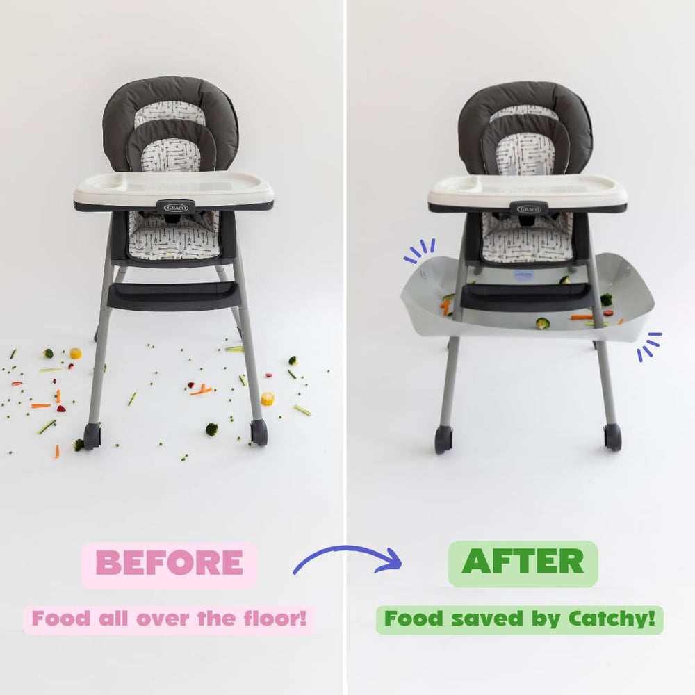 Catchy Food Catcher uses waterproof material, easy to wipe and reuse.