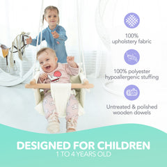 Cateam 5-point harness on the baby swing ensures secure seating.